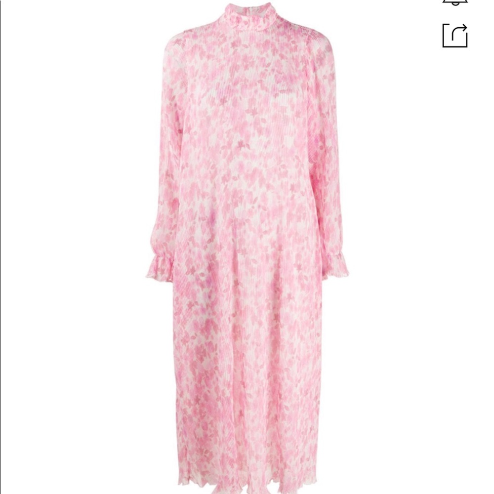 GANNI Georgette Pleated Dress